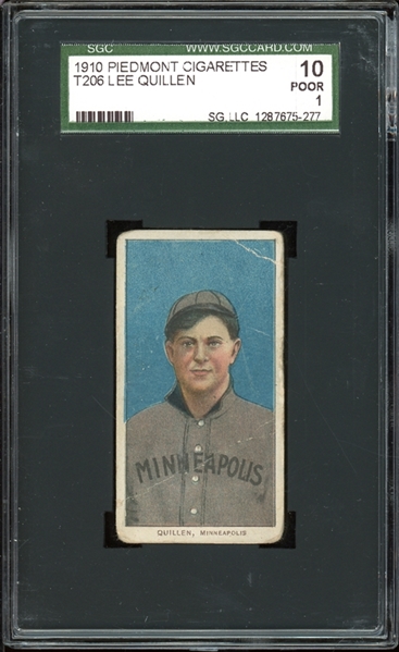 1909-11 T206 Piedmont 350/25 Lee Quillen SGC 1 POOR