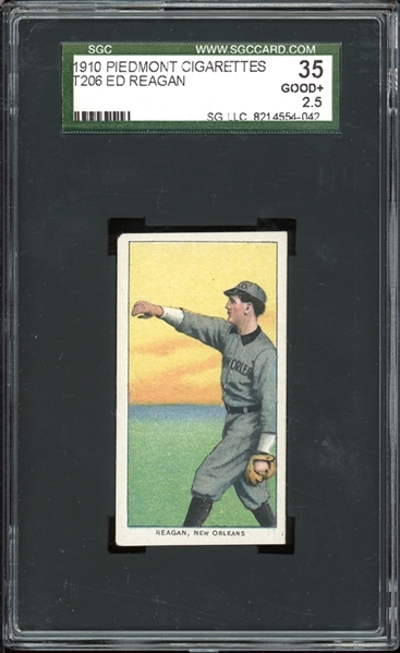 1909-11 T206 Piedmont 350/25 Ed Reagan SGC 2.5 GOOD+