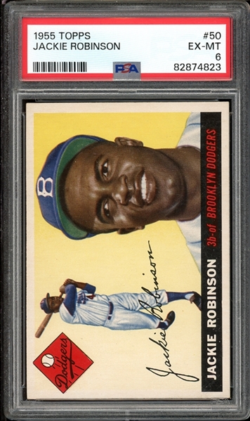 1955 Topps #50 Jackie Robinson PSA 6 EX-MT