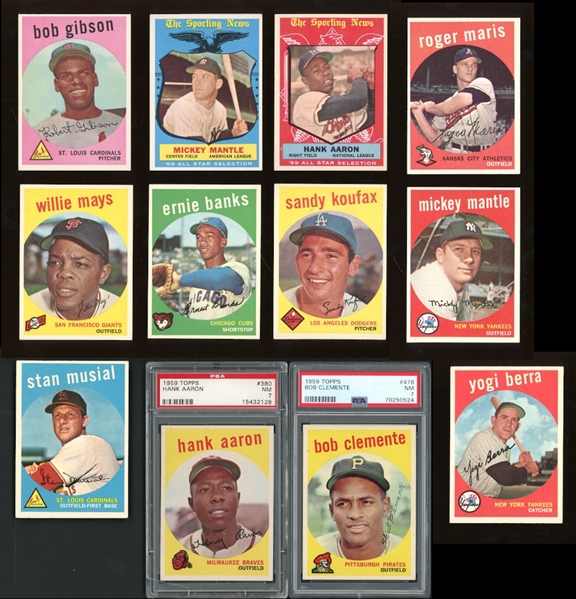 1959 Topps Complete High Grade Set With PSA And Variations