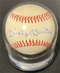 Mickey Mantle Signed OAL (Brown) Baseball Beckett Graded 9 Autograph