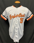 1975 Brooks Robinson Baltimore Orioles Signed Game Used Road Jersey      