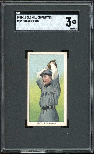 1909-11 T206 Old Mill Charlie Fritz SGC 3 VG