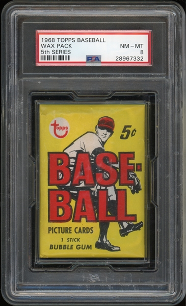 1968 Topps Baseball Wax Pack 5th Series PSA 8 NM-MT