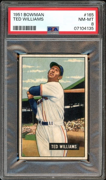 1951 Bowman #165 Ted Williams PSA 8 NM-MT