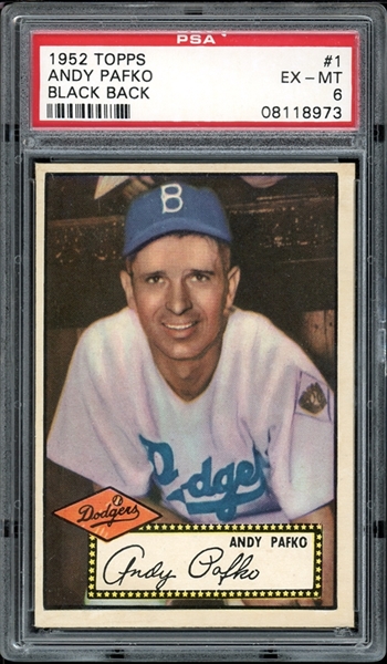 1952 Topps Black back #1 Andy Pafko PSA 6 EX-MT