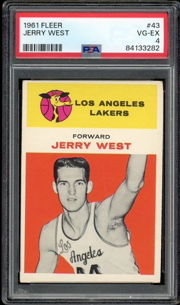 1961 Fleer #43 Jerry West PSA 4 VG-EX