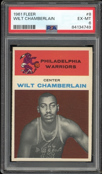 1961 Fleer #8 Wilt Chamberlain PSA 6 EX-MT