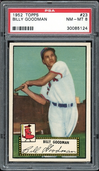 1952 Topps #23 Billy Goodman Black Back PSA 8 NM-MT