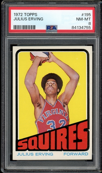 1972 Topps #195 Julius Erving PSA 8 NM-MT