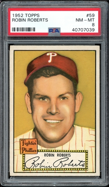 1952 Topps #59 Robin Roberts PSA 8 NM-MT