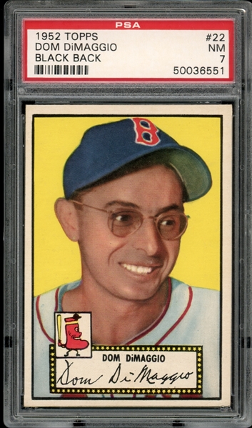 1952 Topps #22 Dom DiMaggio Black Back PSA 7 NM