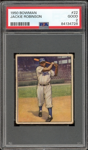 1950 Bowman #22 Jackie Robinson PSA 2 GOOD