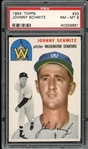 1954 Topps #33 Johnny Schmitz PSA 8 NM-MT