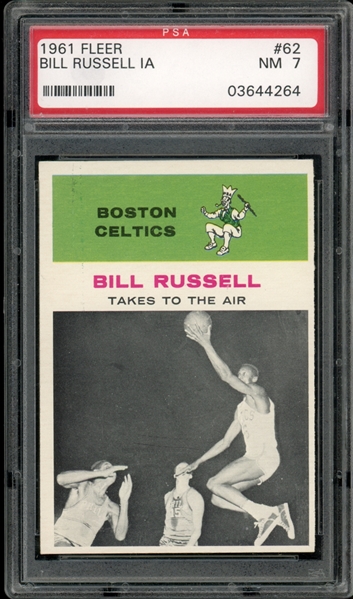 1961 Fleer #62 Bill Russell IA PSA 7 NM