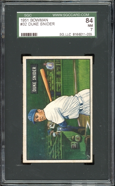 1951 Bowman #32 Duke Snider SGC 7 NM