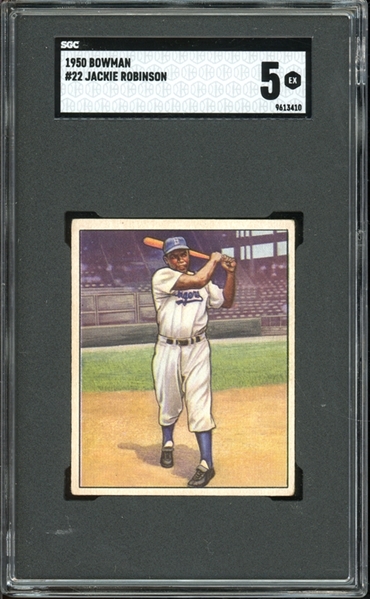 1950 Bowman #22 Jackie Robinson SGC 5 EX