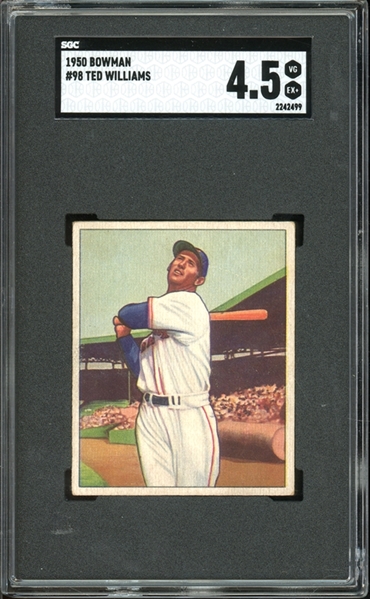 1950 Bowman #98 Ted Williams SGC 4.5 VG-EX+