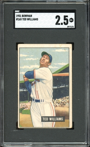 1951 Bowman #165 Ted Williams SGC 2.5 GD+