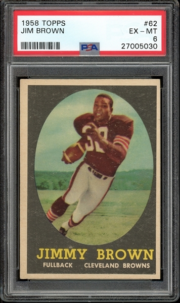 1958 Topps #62 Jim Brown PSA 6 EX-MT