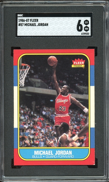 1986-87 Fleer #57 Michael Jordan SGC 6 EX-NM