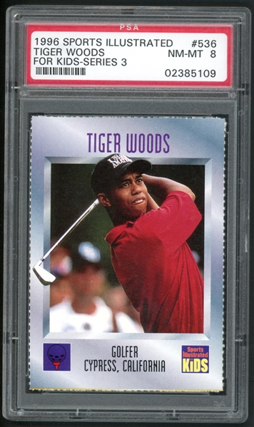 1996 Sports Illustrated #536 Tiger Woods PSA 8 NM-MT