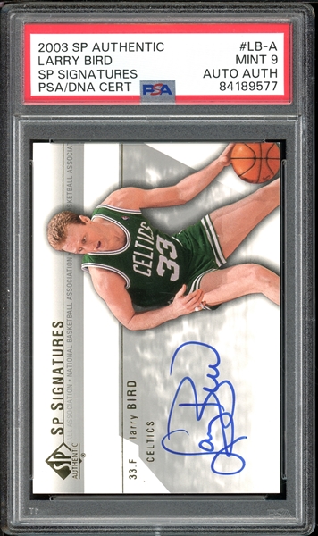 2003 SP Authentic SP Signatures #LB-A Larry Bird PSA/DNA Certified 9 MINT Authentic Auto