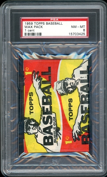 1959 Topps Baseball Wax Pack 1 Cent PSA 8 NM-MT