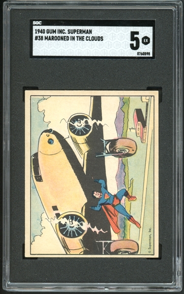 1940 Gum Inc. Superman #38 Marooned In The Clouds SGC 5 EX