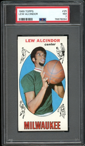 1969 Topps #25 Lew Alcindor PSA 7 NM