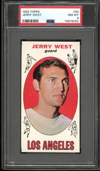 1969 Topps #90 Jerry West PSA 8 NM-MT