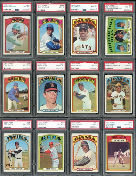 Exceptional 1972 Topps Baseball Complete Set All PSA 8 Or Better
