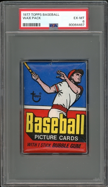 1977 Topps Baseball Wax Pack PSA 6 EX-MT