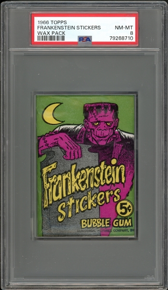 1966 Topps Frankenstein Stickers Wax Pack PSA 8 NM-MT