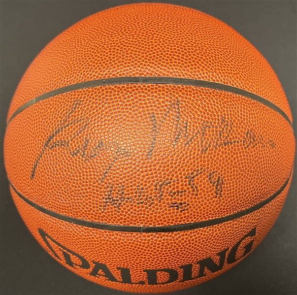 George Mikan Autographed Basketball Auto Grade 9 PSA LOA