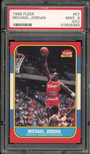 1986 Fleer #57 Michael Jordan PSA 9 (OC) MINT