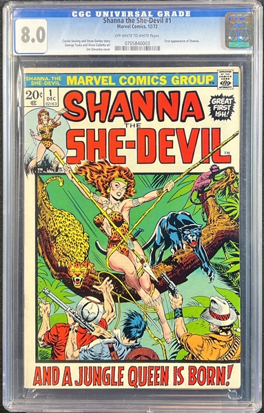 Shanna the She Devil #1 December 1972 CGC 8.0 Off-White To White Pages