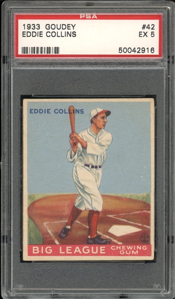 1933 Goudey #42 Eddie Collins PSA 5 EX