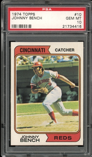 1974 Topps #10 Johnny Bench PSA 10 GEM MINT