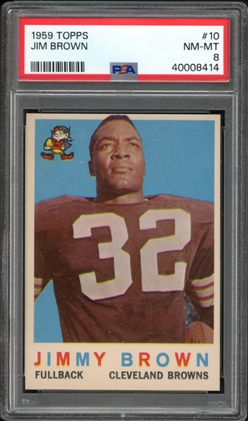 1959 Topps #10 Jim Brown PSA 8 NM-MT