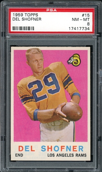 1959 Topps #15 Del Shofner PSA 8 NM-MT