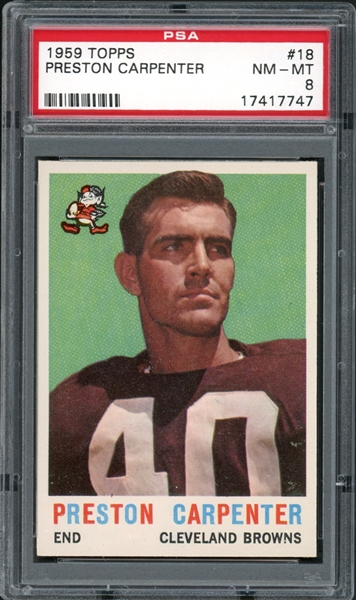 1959 Topps #18 Preston Carpenter PSA 8 NM-MT