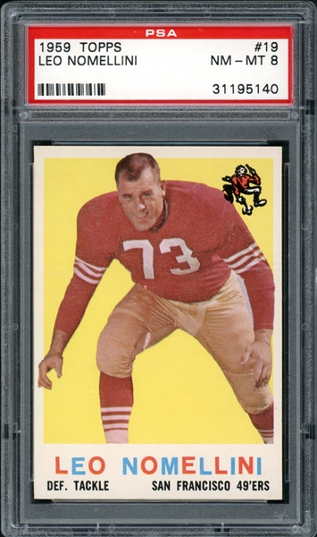 1959 Topps #19 Leo Nomellini PSA 8 NM-MT