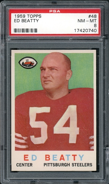 1959 Topps #48 Ed Beatty PSA 8 NM-MT