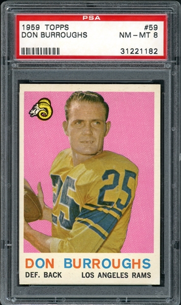 1959 Topps #59 Don Burroughs PSA 8 NM-MT