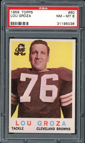 1959 Topps #60 Lou Groza PSA 8 NM-MT