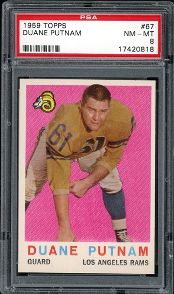 1959 Topps #67 Duane Putnam PSA 8 NM-MT