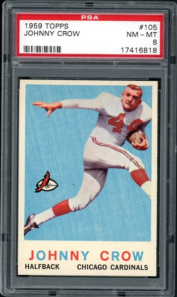 1959 Topps #105 Johnny Crow PSA 8 NM-MT