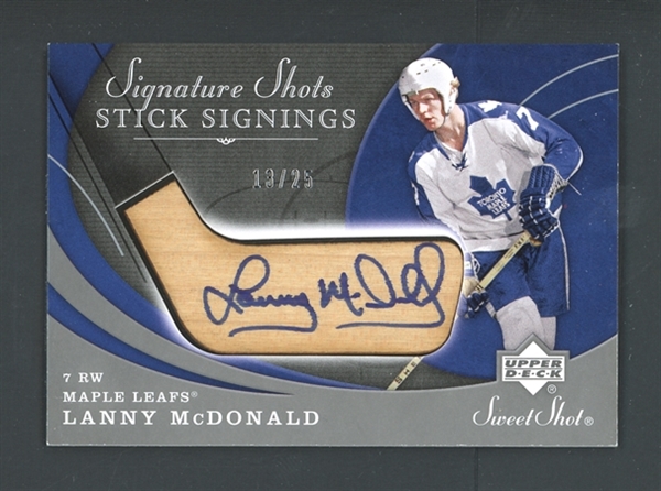 2007-08 UD Sweet Shot Signature Shots Stick Signings (13/25) #SSS-LM Lanny McDonald 