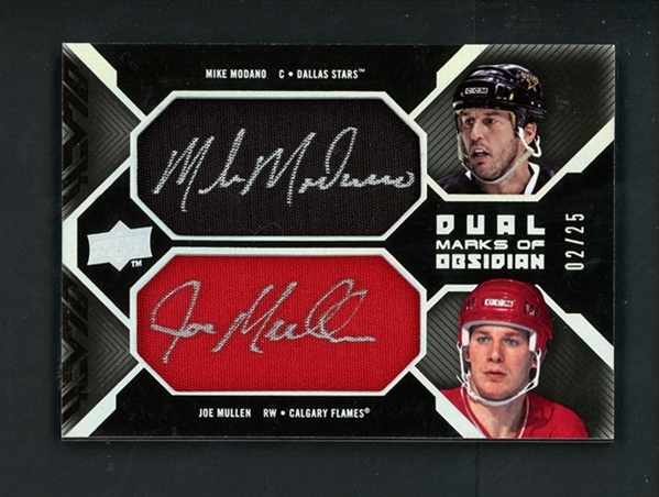 2008-09 UD Black Dual Marks Of Obsidian (2/25) #M02-MM Mike Modano/Joe Mullen 